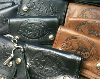 Biker wallet, SMALL men's Bikers wallet, accordion-style leather, 1.5 mm thick. Money pockets, card holder, coin purse Made in Italy
