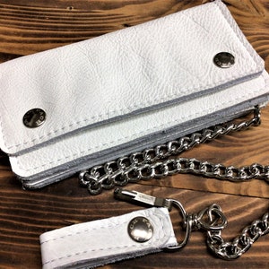 Cartera biker de piel, cartera biker de piel blanca, grosor 1,5 mm. monedero, tarjetero, tarjeteros, Made in Italy