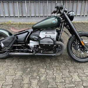 SPORTSTER Side Bag Motorcycle Custom Harley Iron Forty Eight Roadster Nightster 883 1200, "Mod. Choppers 003+STRAPP Black Volonata Leather image 3
