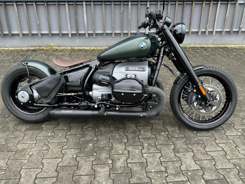 SPORTSTER Side Bag Motorcycle Custom Harley Iron Forty Eight Roadster Nightster 883 1200, "Mod. Choppers 003+STRAPP Black Volonata Leather image 3