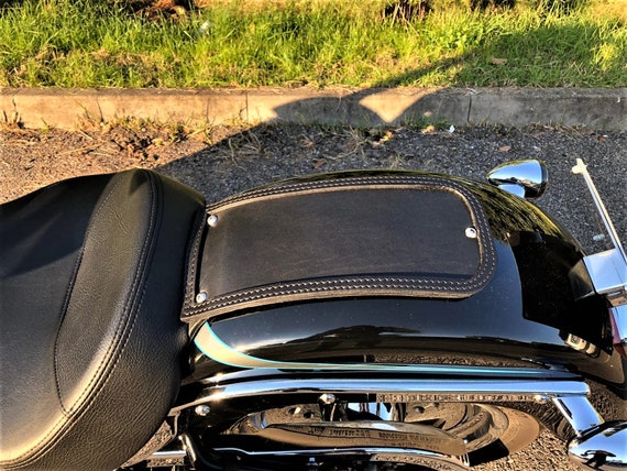 Parafango Posteriore In Pelle PU Con Rivetti, Per Harley Heritage Softail 2000-2017, Nero, Coprigraffi, Feltro Protettivo