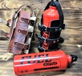 1L petrol bottle holder, 4mm leather. Adjustable for custom motorcycles. Made in Italy.