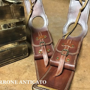 Tank cover SPORTSTER - Cod. CS-L 16 / Mod. Hd Sportster / In hand-dyed light walnut leather, customizable Made in Italy