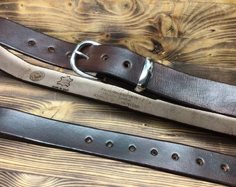 Belt in vegetable tanned leather Thickness 3.5 mm. Width 3.5 cm. Leather belts Made in Italy