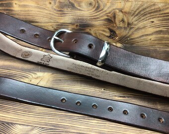 Belt in vegetable tanned leather Thickness 3.5 mm. Width 3.5 cm. Leather belts Made in Italy