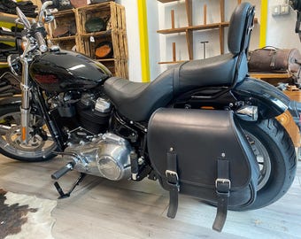 Custom leather motorcycle mono bag | Mod. EXCALIBUR - Code: Mono 175 | 4 mm waterproof treated leather, metal key closures - Made in Italy