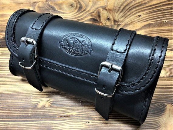 Barilotto porta attrezzi rullo moto custom PICCOLO RETTANGOLARE in cuoio 3.5 4 mm al vegetale tinto in botte 22 x 11 x 6 cm. Made in Italy Etsy Italia