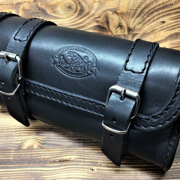 Tool barrel, custom motorcycle roller SMALL RECTANGULAR leather 3.5/4 mm vegetable dyed in barrel 22 x 11 x 6 cm. Made in Italy