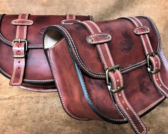 Cod. MONO 103D / Mod. 103D ANTICATA CUSTOM Harley Indian motorcycles and all with frame, steel for fixings, 4 mm thick leather. Made in Italy