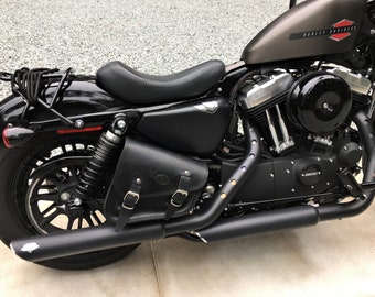 Custom Harley Iron Forty Eight Roadster Nightster 883 1200, "Mod. Choppers 012" Cuoio 4mm. SXeDX Made in Italy
