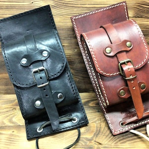 SOFTAIL tank cover | Cod. CS-L 38 Mod. HD Softail | With pocket Sewn with polyester thread in leather, handmade Made in Italy