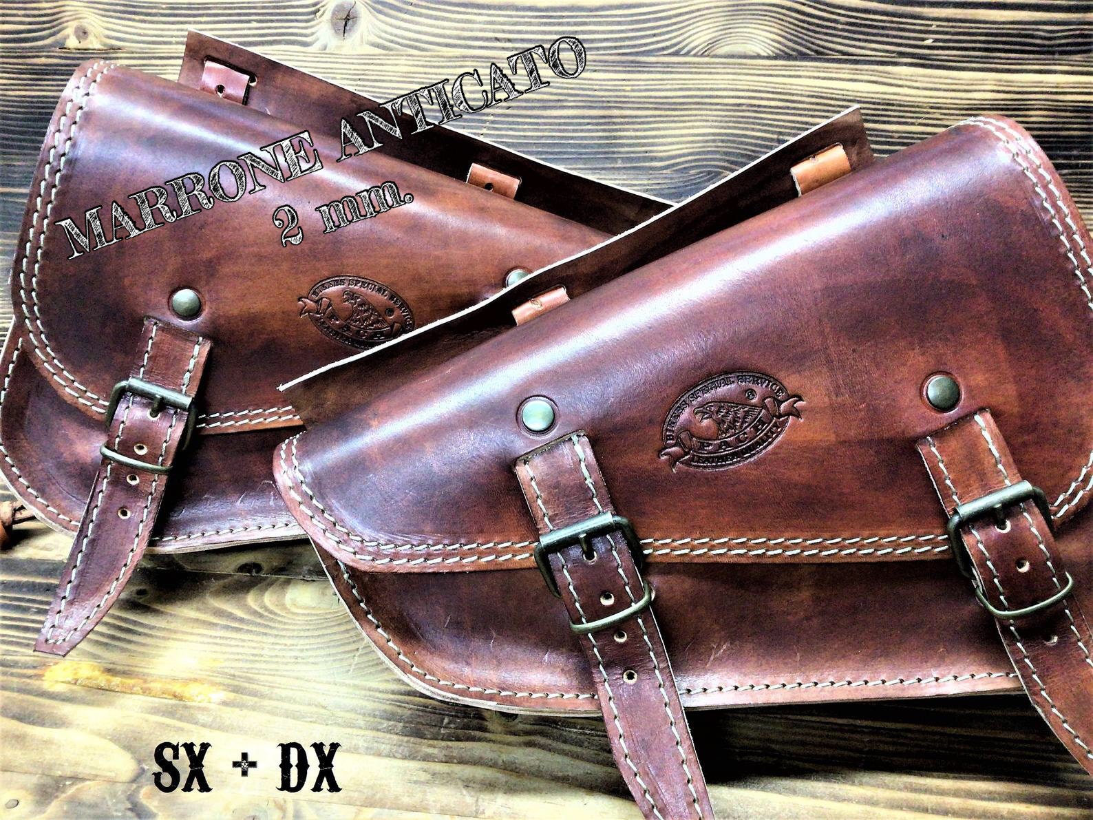 Borse laterali morbide motorcycle side bag borsa moto in pelle amas moto  custom