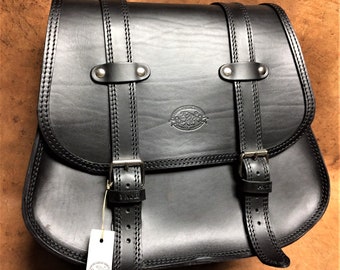 Cod. MONO 136E / Mod. HD SOFATIL Lid 3/4 - Leather bag 4 mm. steel back part, available Right and Left Made in Italy