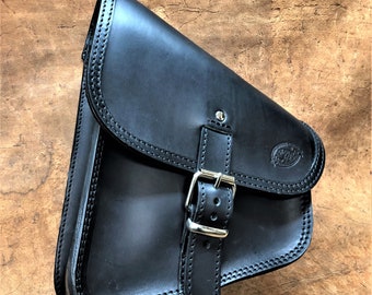 SOFTAIL Side Bag Custom Harley Motorcycle, "Mod. Choppers 001" Bull leather 4/4.5 mm. Made in Italy vegetable tanned leather