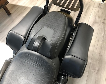 Indian Chief Bobber Dark Horse Bag, "Mod. Choppers 023" In leather available for two sides fixing to the frame, handmade Made in Italy