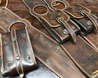 SPORTSTER tank cover - Cod. CS-L 16 / Mod. Hd Sportster / In hand-dyed light walnut leather, detachable pocket Made in Italy