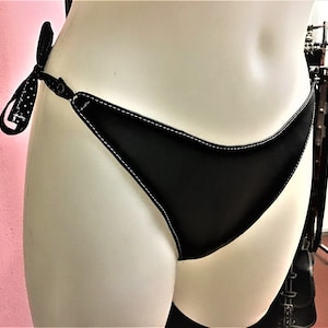 Nappa leather thong with internal cotton lining, women&#39;s leather thong, Handmade customizable Made in Italy