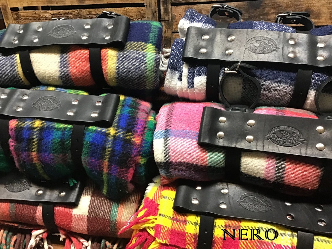 Leather Blanket Roll Camping Gear Motorcycle Rider Blanket Holder for