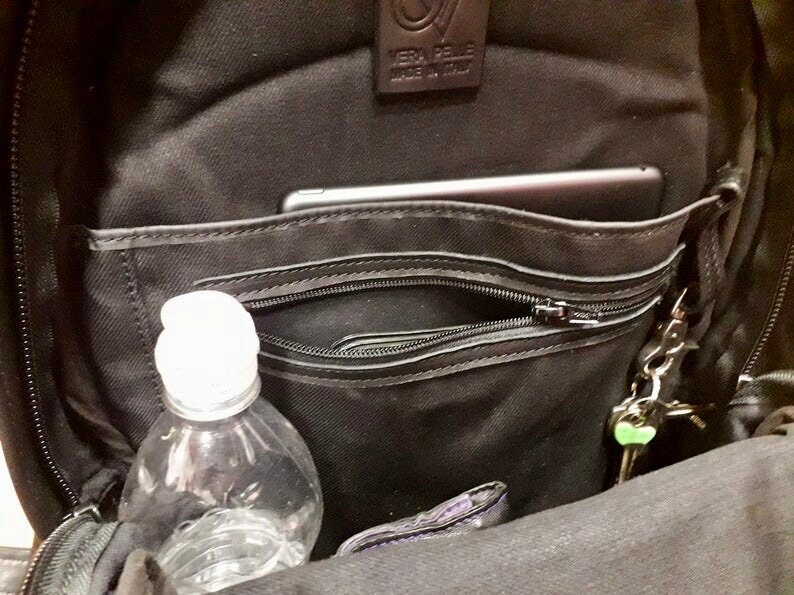 Backpack in genuine Italian leather, ITALO model, roomy and comfortable