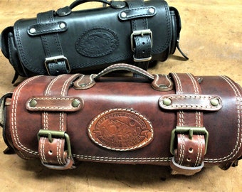 Trike Code 015 / Mod. MINI - Liters 10 Leather travel bag 4 mm. to be applied on the rear rack of the Made in Italy bike