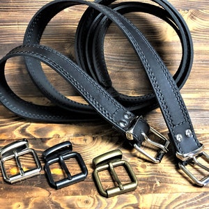 Men&#39;s belt in bull leather, 4 mm thick. Width 4cm. with buckle of your choice Made in Italy