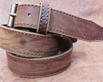 Mod. VINTAGE 04 Vegetable tanned leather belt Thickness 4 mm. Width 4 cm. Made in Italy