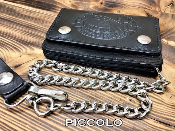 Biker wallet, Portafoglio Bikers uomo, a fisarmonica in pelle spessore 2  mm. con tasche per soldi, porta carte, porta monete Made in Italy -   Italia