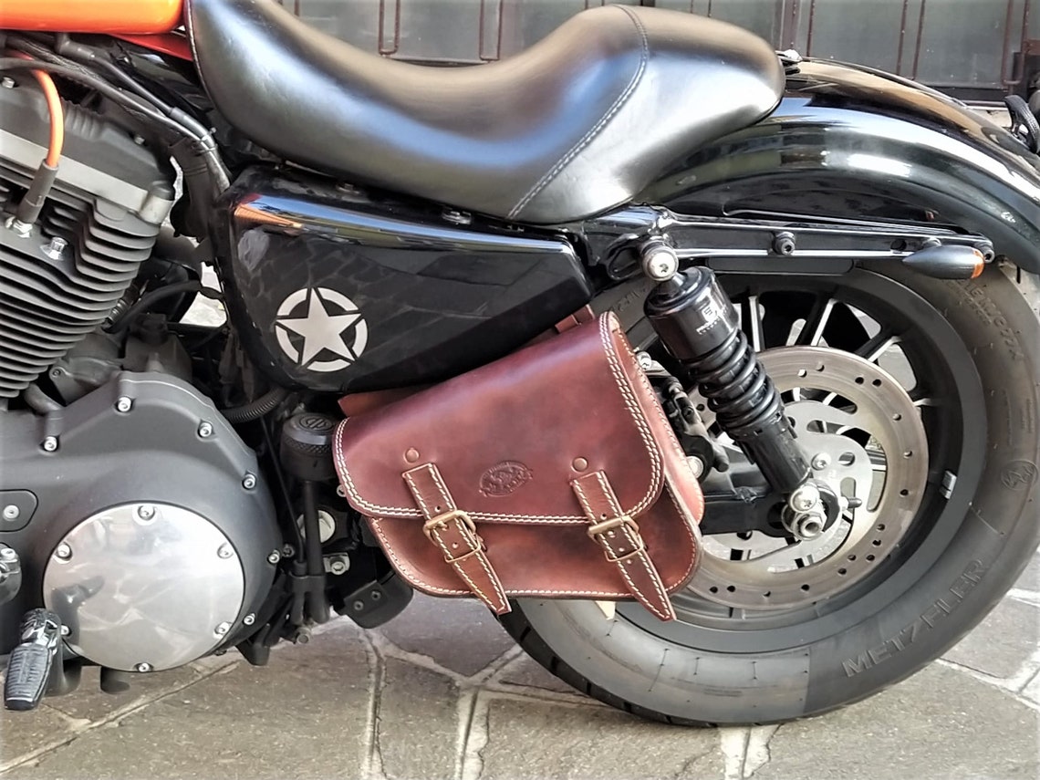 Sportster side bag Moto Custom Harley Iron Forty Eight Etsy