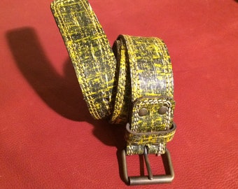 4 mm thick leather belt. and width 50 mm. Length 115 cm. Handmade Made in Italy