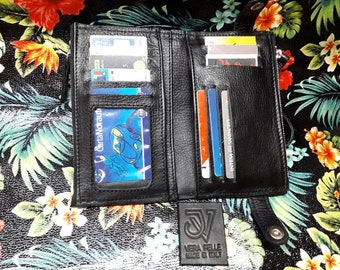 Genuine leather wallet, leather wallet, leather wallet, leather billfold, leather wallet JV line made in ITALY