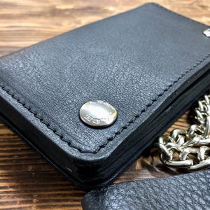 Portfel męski 16,5x9,5 cm, męski portfel motocyklowy skórzany, Herren Leder Biker Geldbörse, skóra 2 mm. Toskańskie garbowane roślinnie Wyprodukowano we Włoszech