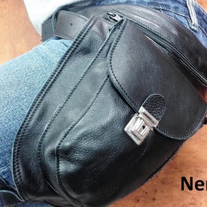 COWBOY BAG in real leather, JV collection, with adjustable belt and leg attachment Made in Italy