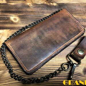 Wallet in hand-dyed leather with card holder, Mod. BIKERS CARD handmade Made in Italy Grande 18 x 9 cm