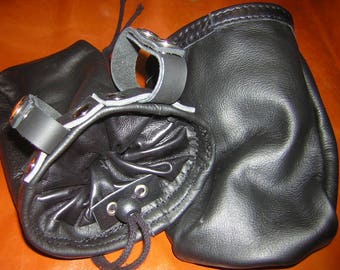 MARSUPIO ROCCIA in real bovine leather with belt attacks Made in Italy