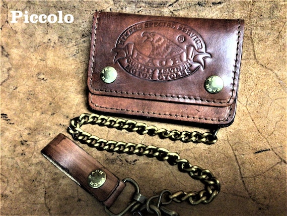 Biker Wallet, Men's Accordion Biker Wallet in 1.5 Leather, Hand