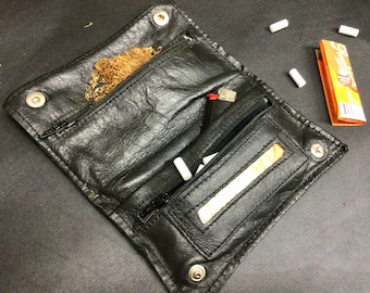Leather tobacco holder, leather brings tobacco Made in Italy