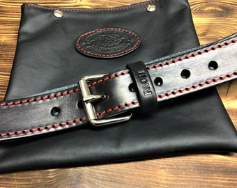 Men's bull leather belt, 4.5 mm thick. Width 4 cm. with interchangeable buckle Made in Italy