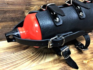 Porte-bouteille D'essence En Cuir Pour Moto - Capacité 1,5 L, Avec Sangles De Fixation, Couleur Noir