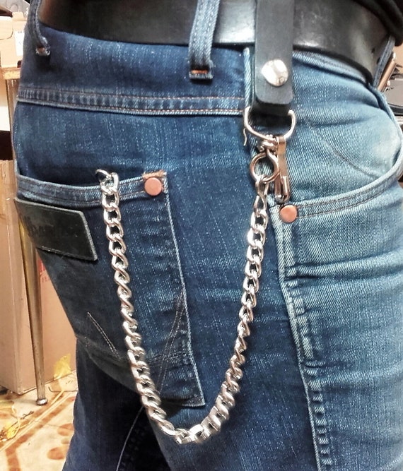 Biker Wallet With Chain Soft Leather, Men's Wallet Soft