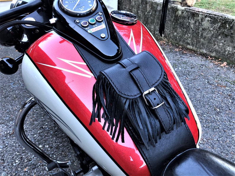 Tank cover for Kawasaki VN 800 DRIFTER '99, Cod. CS-L 35 In thick and soft full grain leather, handmade Made in Italy image 1