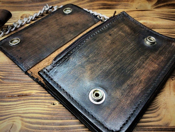 Biker Wallet, Bikers Wallet Extra Vintage, Accordion Leather