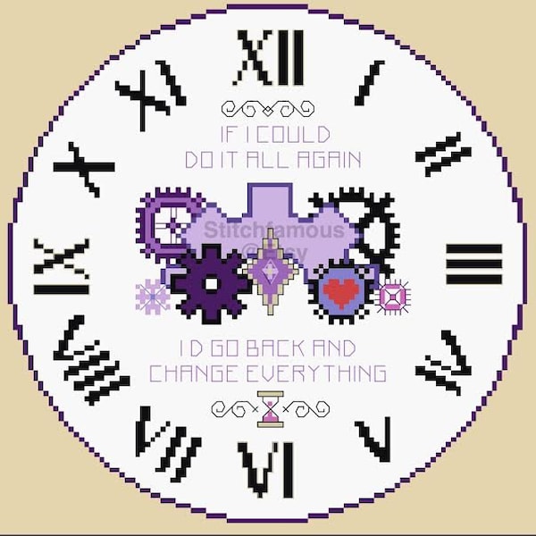 Time Won't Let Me Go Homura Magical Girl Original Cross Stitch Pattern Digital Download PDF - Madoka Magica