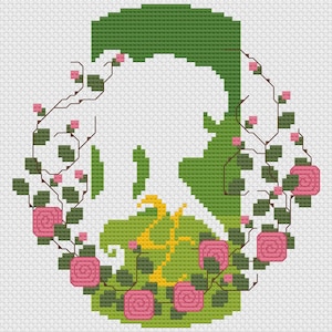 Sailor Jupiter from Sailor Moon Floral Cross Stitch Pattern PDF