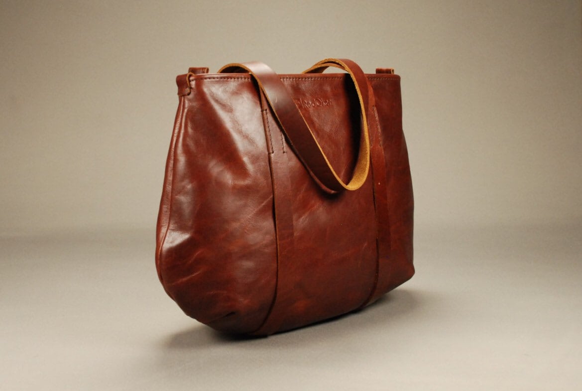 Redoker Delight Tote Bag Genuine Leather Tote With Ykk - Etsy Australia