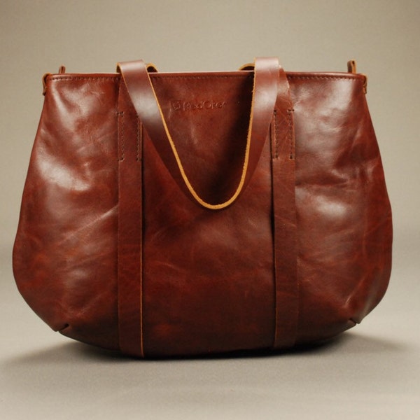 Leather Zipper Tote Etsy