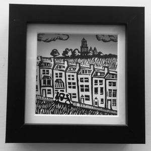 Handprinted Bath Cityscape Shadowbox