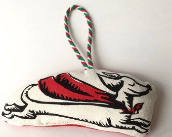 Dachshund decoration,  super sausage dog, leaping daxie