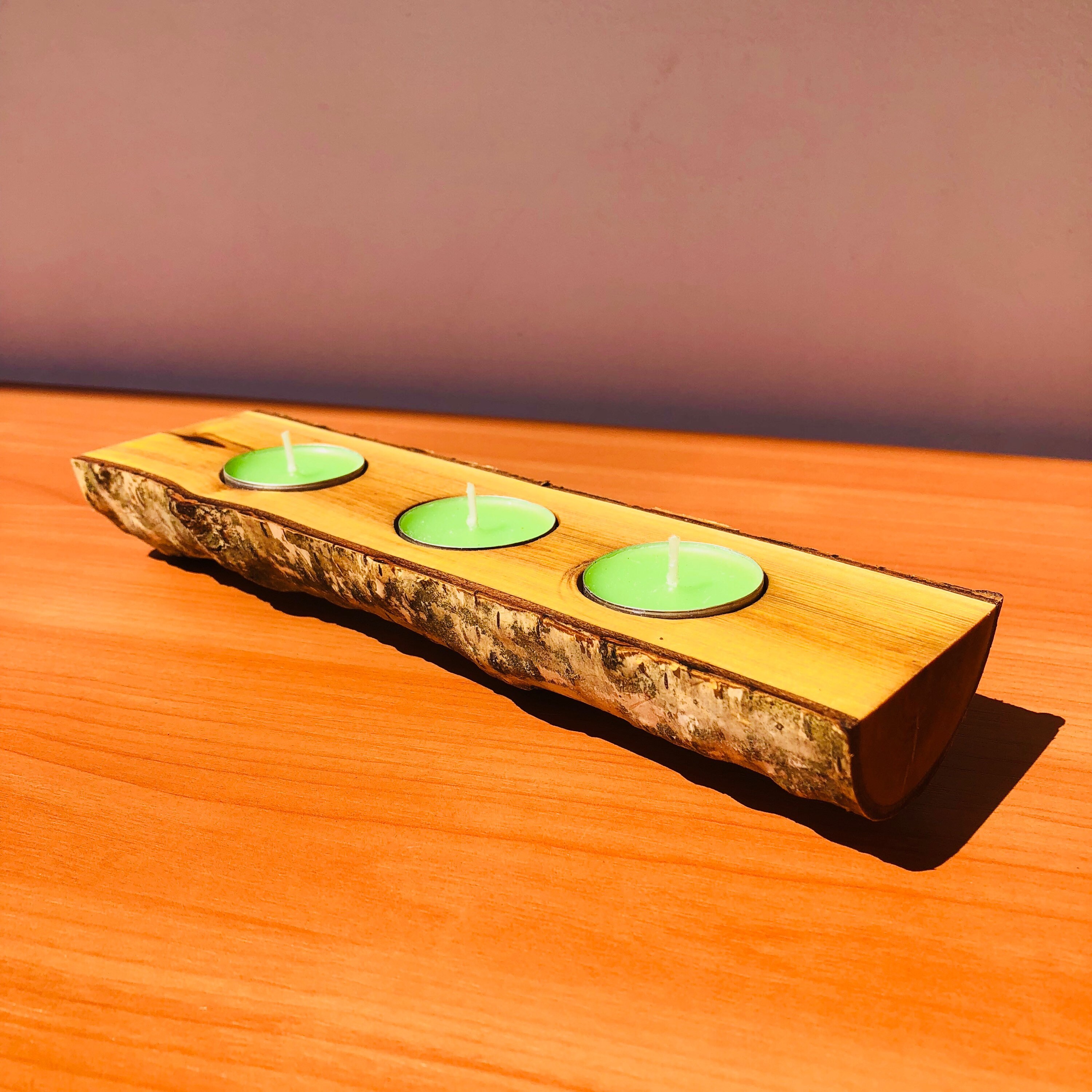 Eco Wood Candle Holder for 3 Candles. Birch Wood Candle Etsy