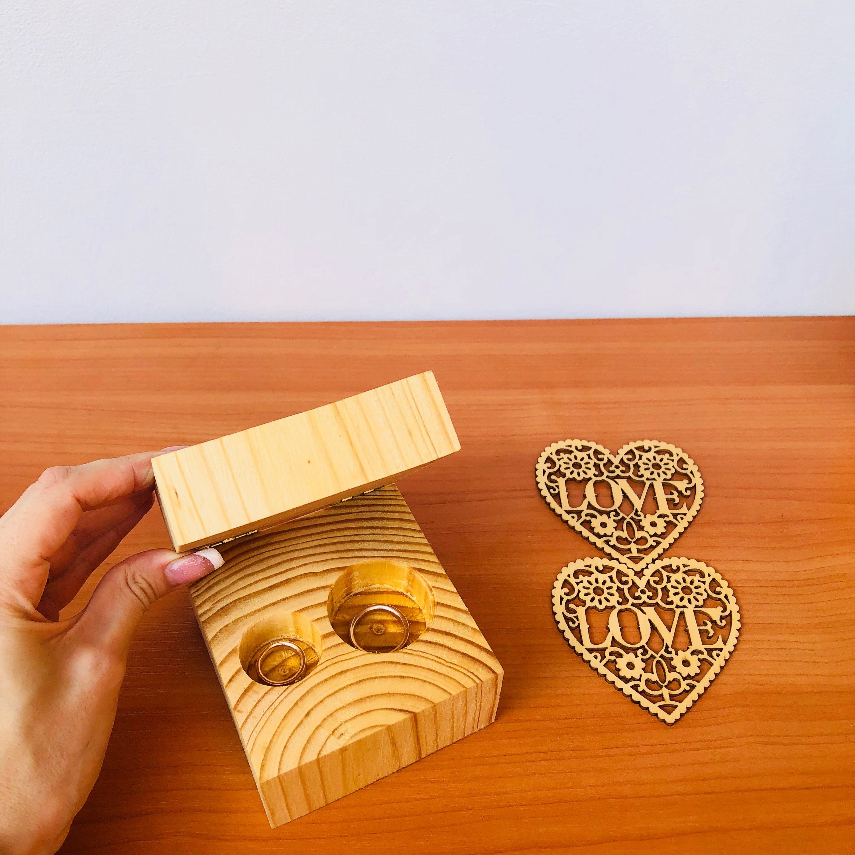 Eco Wood Wedding Ring Box. Wood Wedding Rings Holder. Wedding Etsy