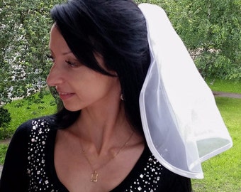 Bachelorette party 1-tier Veil white, short length. Bride veil, accessory, bachelorette veil, hen party veil, wedding veil bachelorette idea